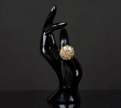 American Diamond Round Shaped Silver-Colored Multiple Stone Ring - Mayrake.in