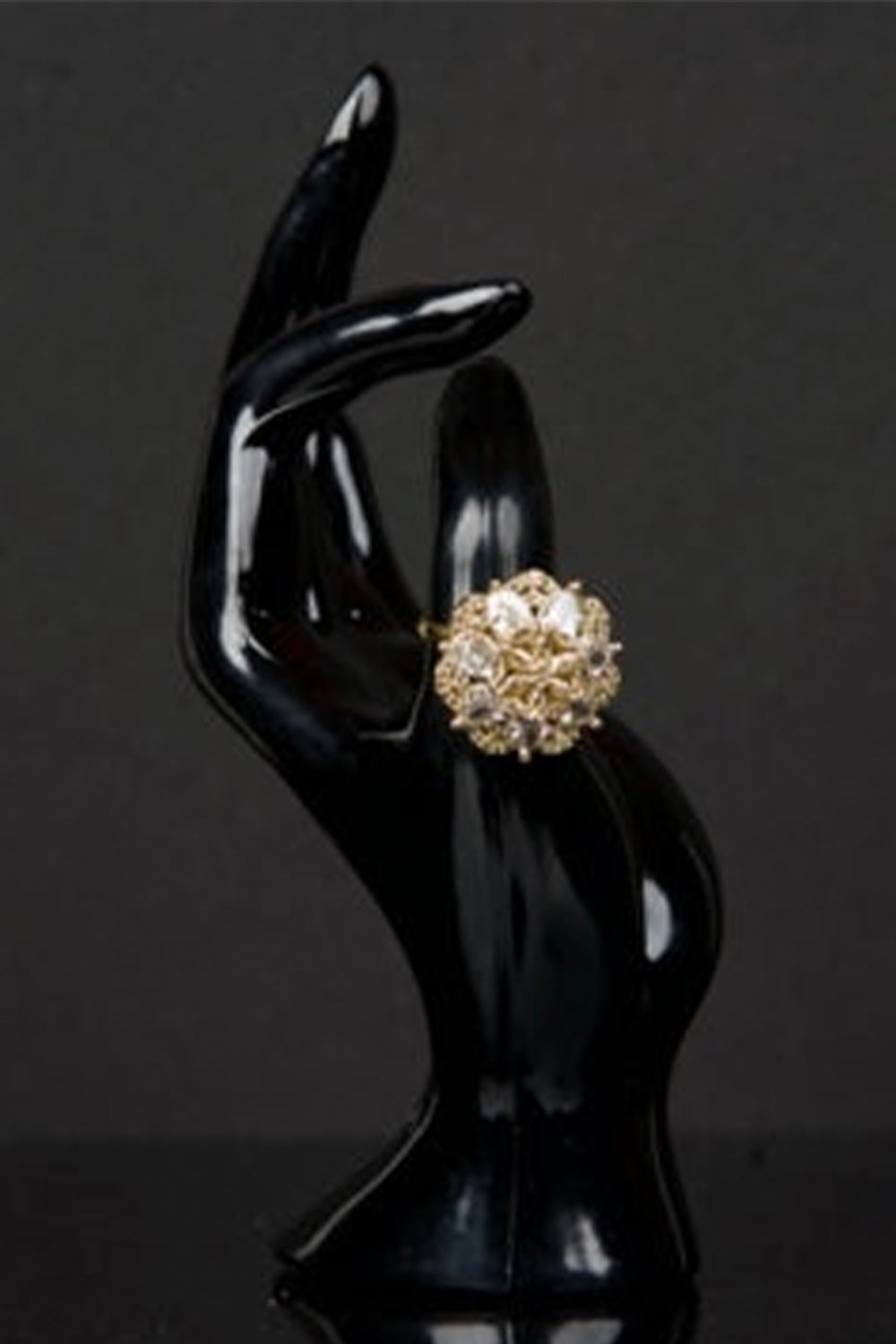 American Diamond Round Shaped Silver-Colored Multiple Stone Ring Jewellery - Mayrake.in