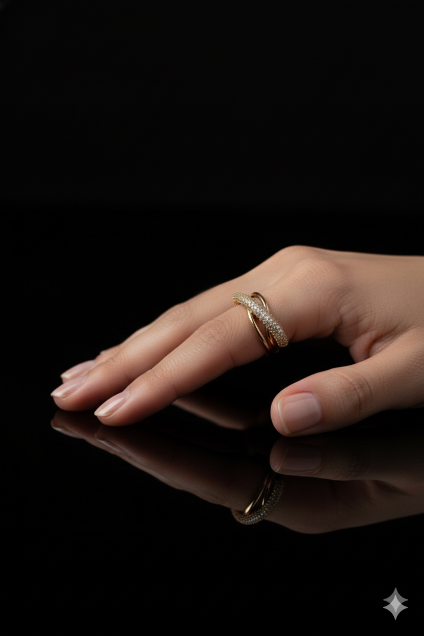 Mayrake Copper Plated Finger Ring Jewellery with AD