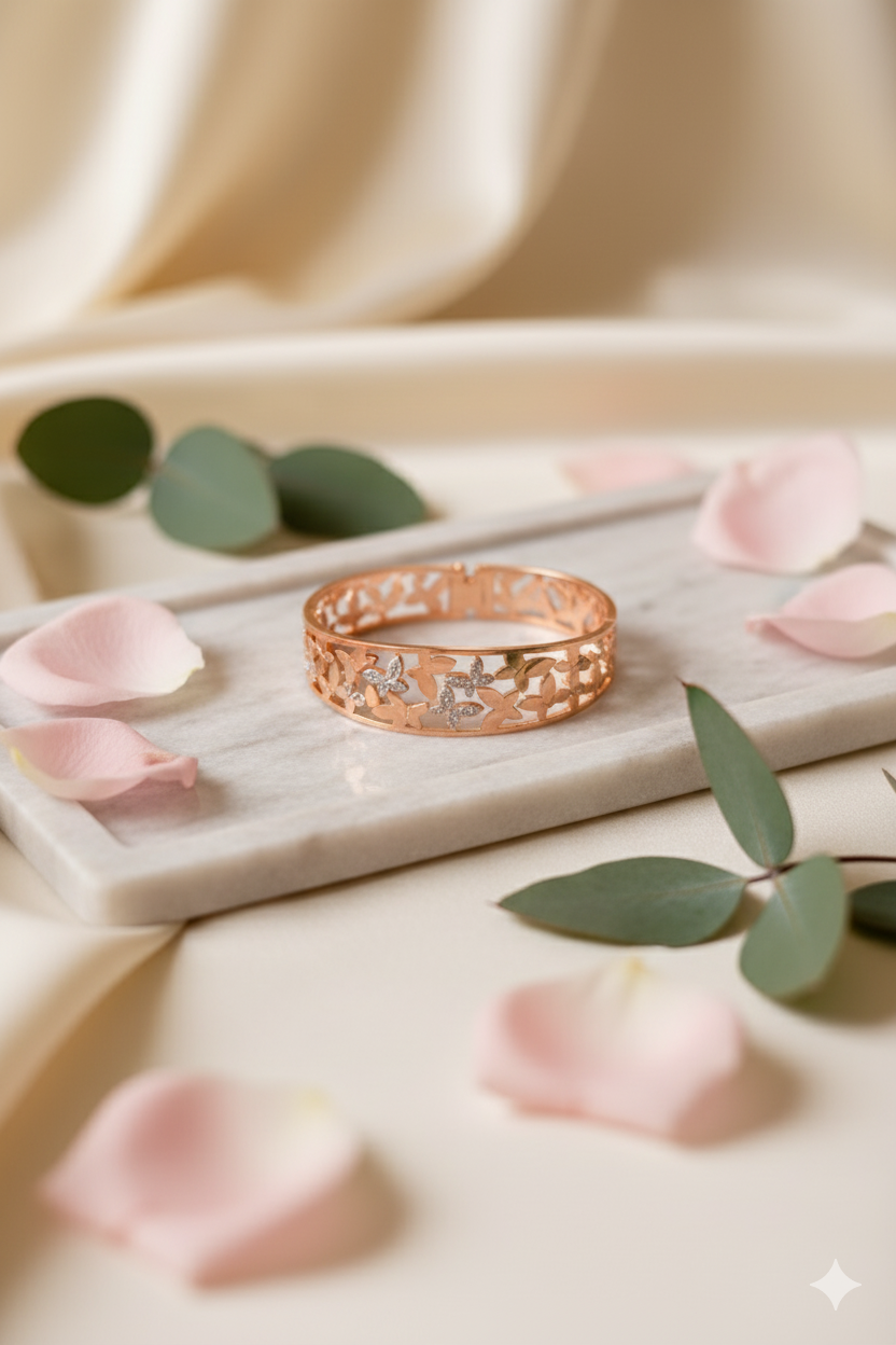 Mayrake Butterfly Rose Gold Classy AD Jewellery Bracelet