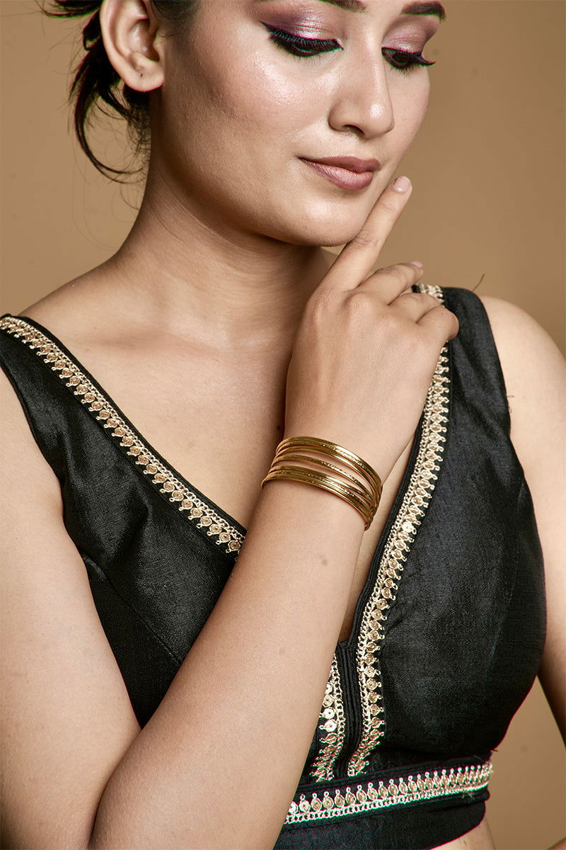 Golden Layered Cuff Metal Bracelets - Mayrake