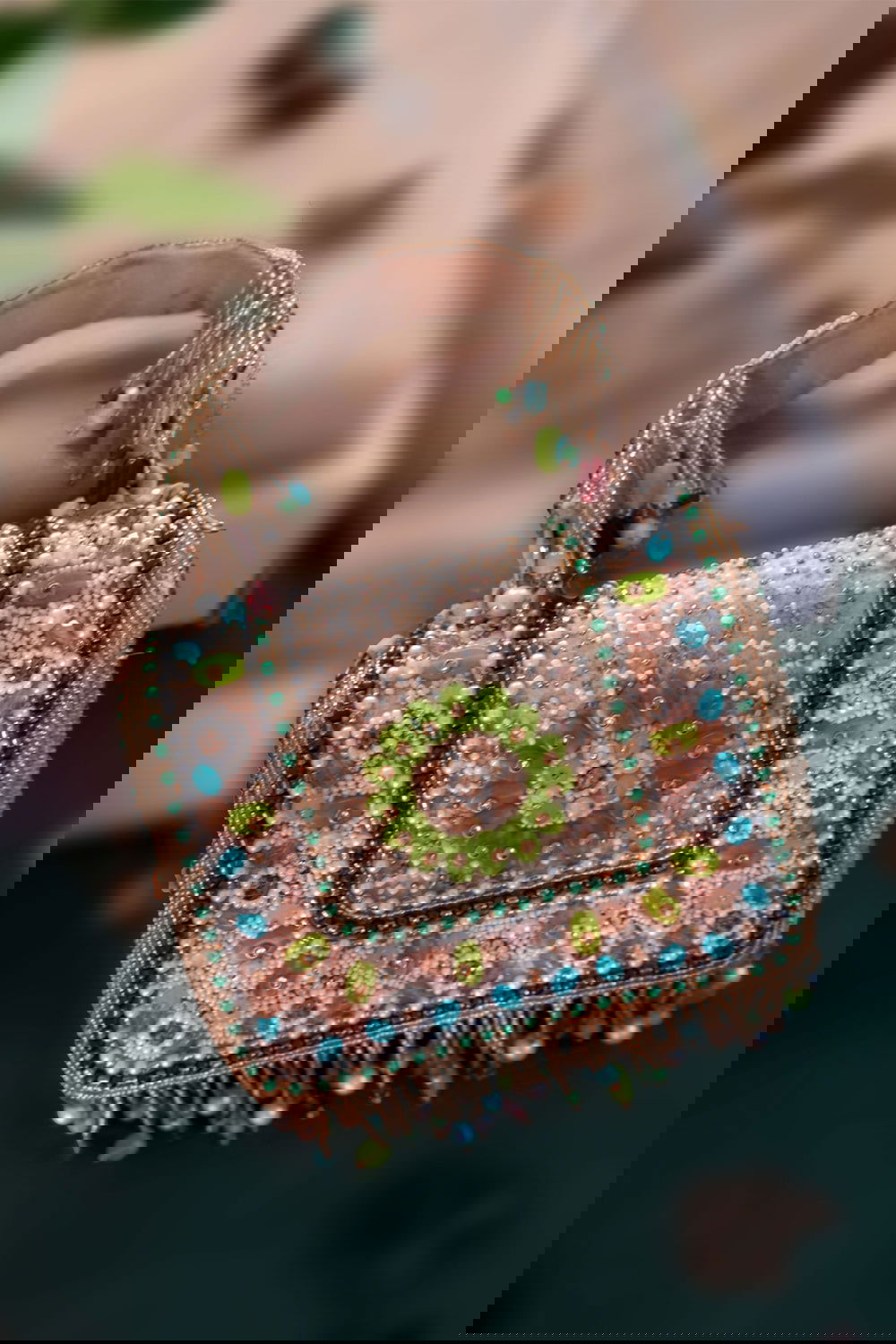 Multicolor Bag with Tassels and Beautiful Handle with Velvet Base - Mayrake.in