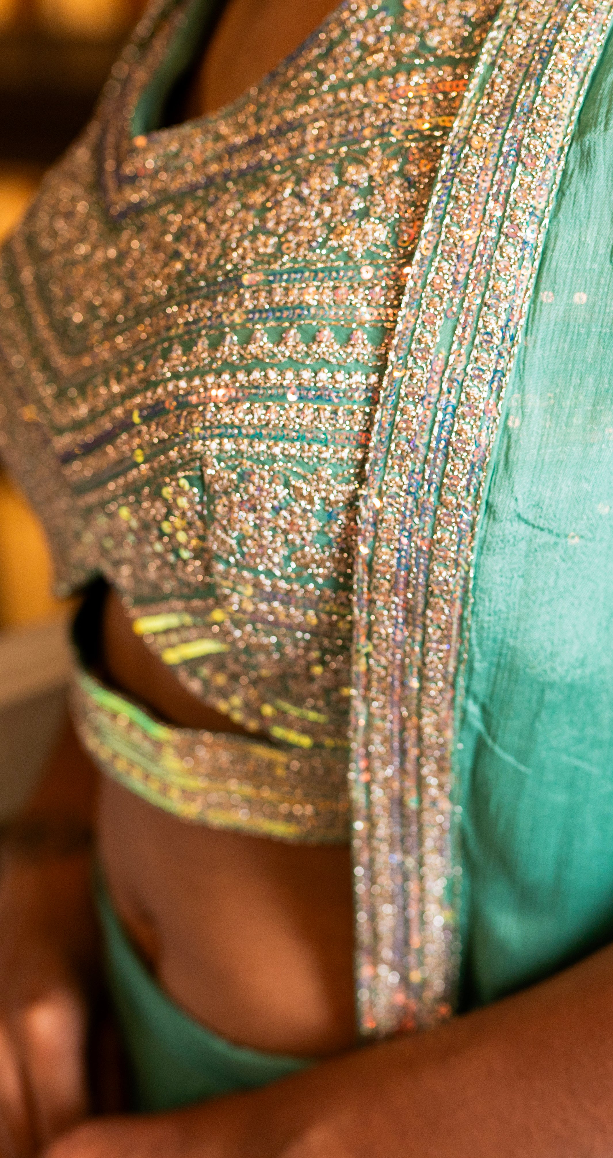 Mehandi Green Embroidered Silk Tank Top with Palazzo and Full Shrug