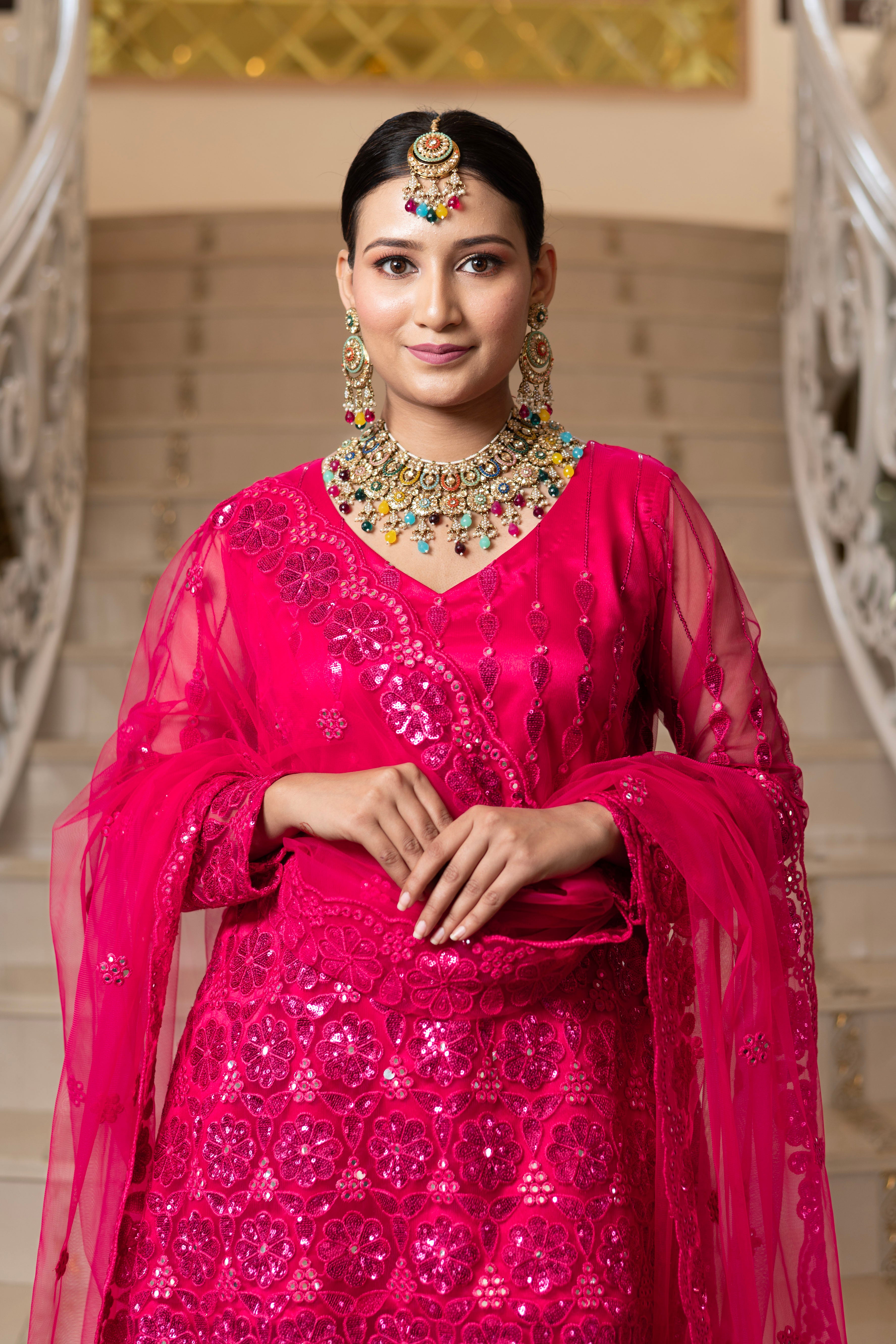 Ivory Pearl White Super Net Full Sleeve Kurta With Flared Palazzo Sets