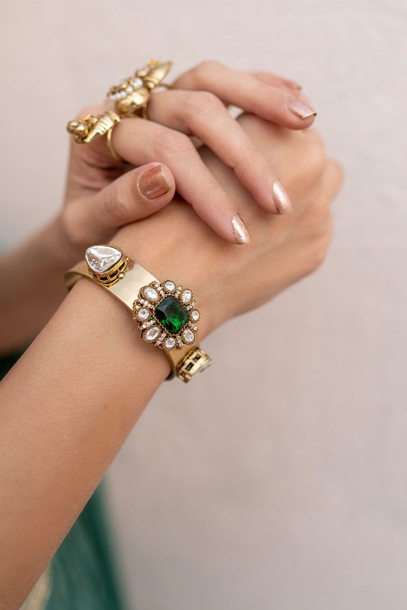 Pastel Green Sequin Buti Skirt with Zardosi Crop Top and Lace Dupatta - Mayrake.in