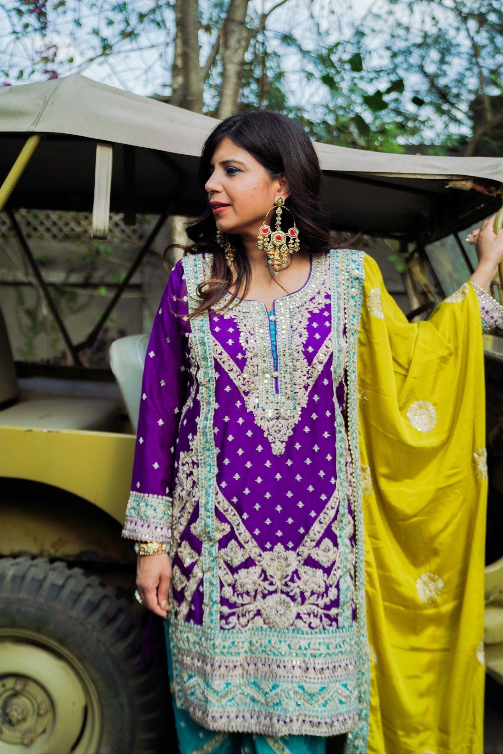 Purple Georgette Embroidered Suit - Mayrake.in