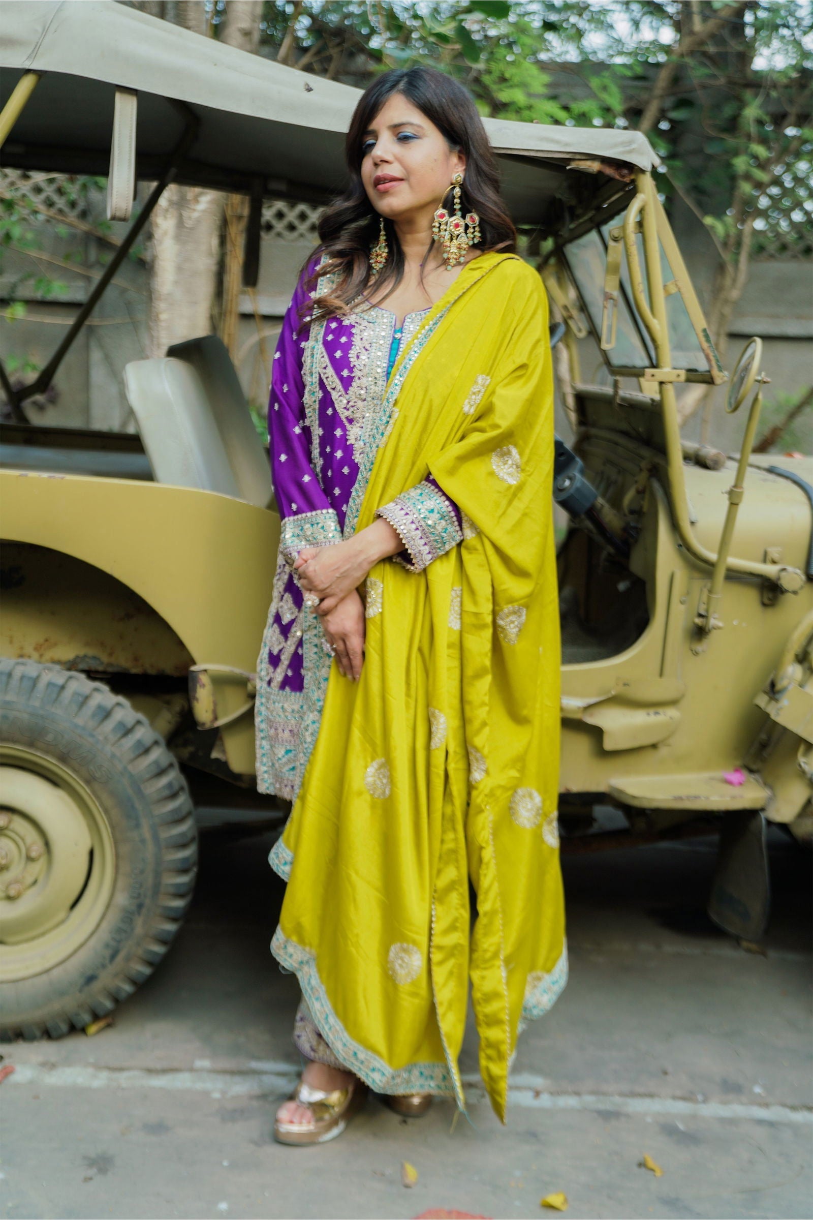 Purple Georgette Embroidered Suit - Mayrake.in