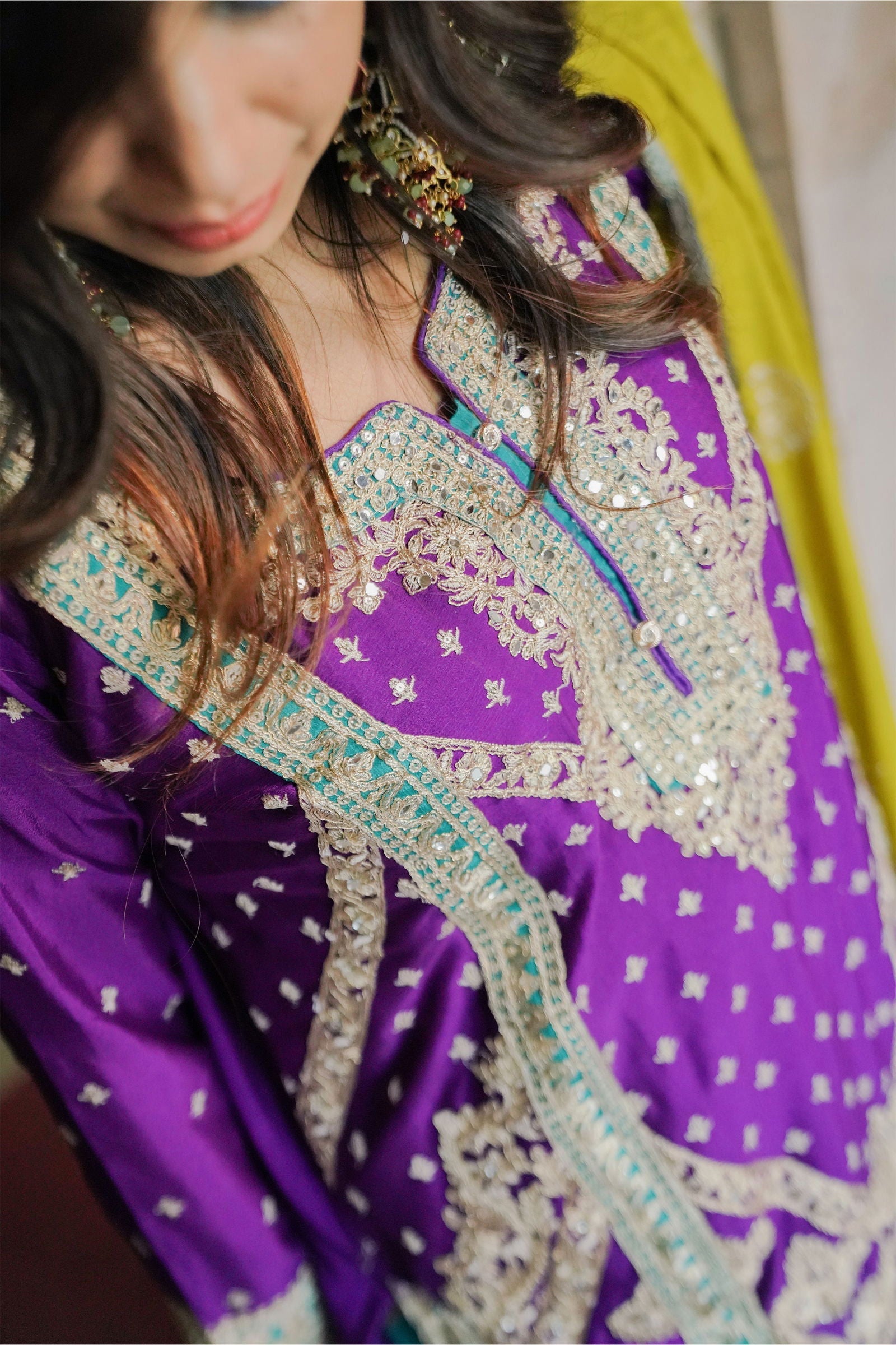Purple Georgette Embroidered Suit - Mayrake.in