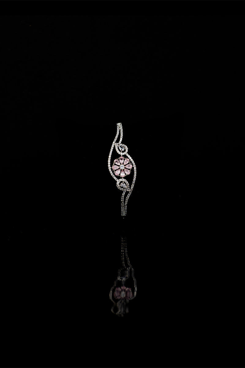 Sparkling AD Bracelets with Pink Stones and Elegant Link Lock - Mayrake