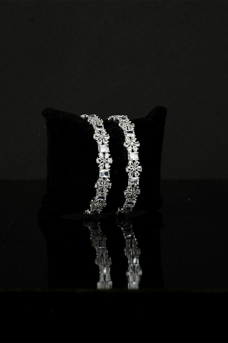 Sparkling AD Shimmering Stones Bangles Set - Mayrake.in