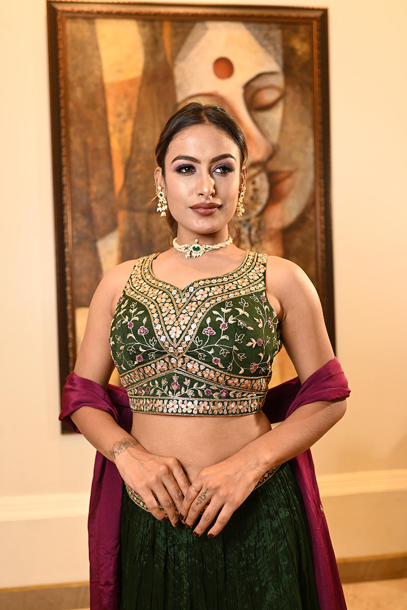 Pearl Emerald Kundan Stone Choker Jewellery