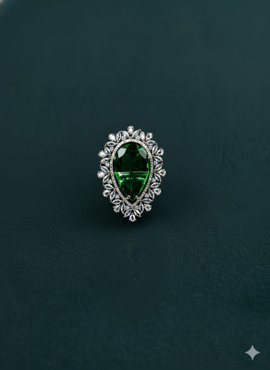 Stunning Star Cut American Diamond Ring Jewellery