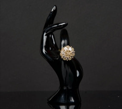 American Diamond Round Shaped Silver-Colored Multiple Stone Ring – Elegant Jewellery