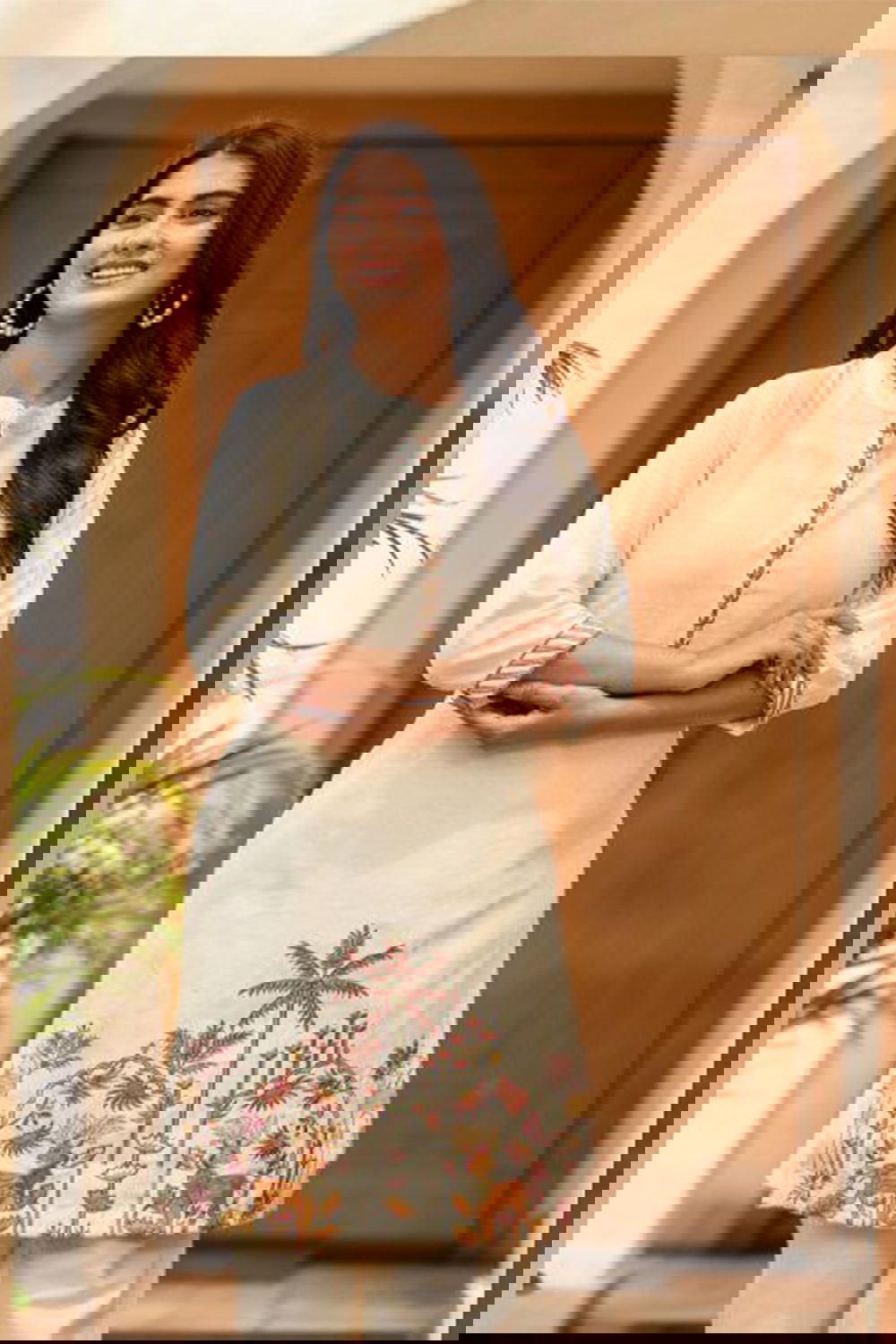 Beige Cotton Cord Set with Colorful Traditional Motif Embroidery - Mayrake.in