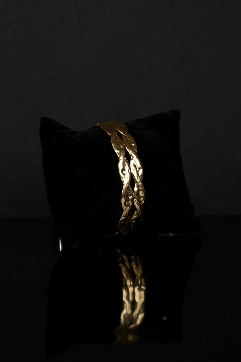 Golden Cross Layered Cuff Metal Bracelets - Mayrake