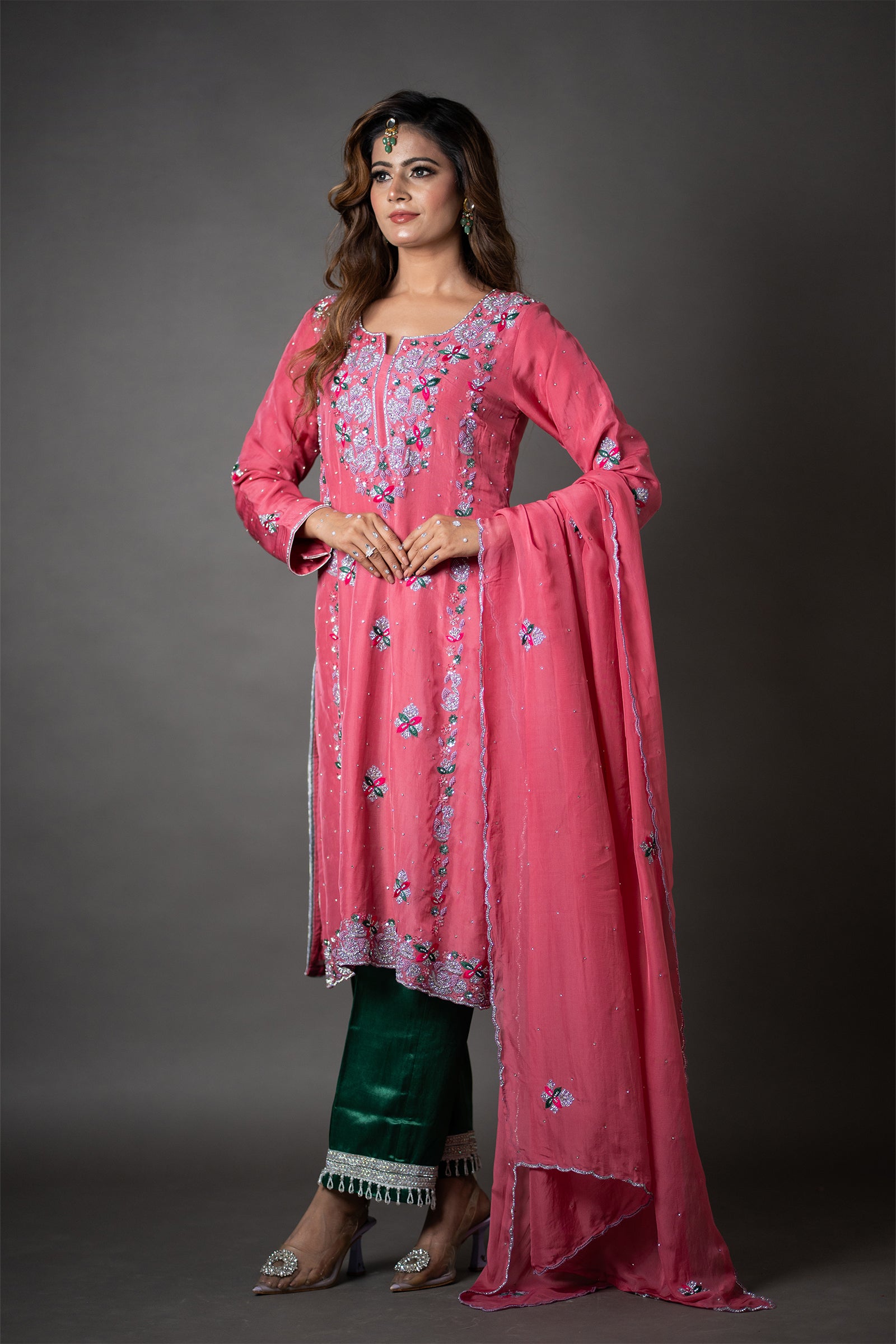 PinkGeorgetteKurtaSet_0000