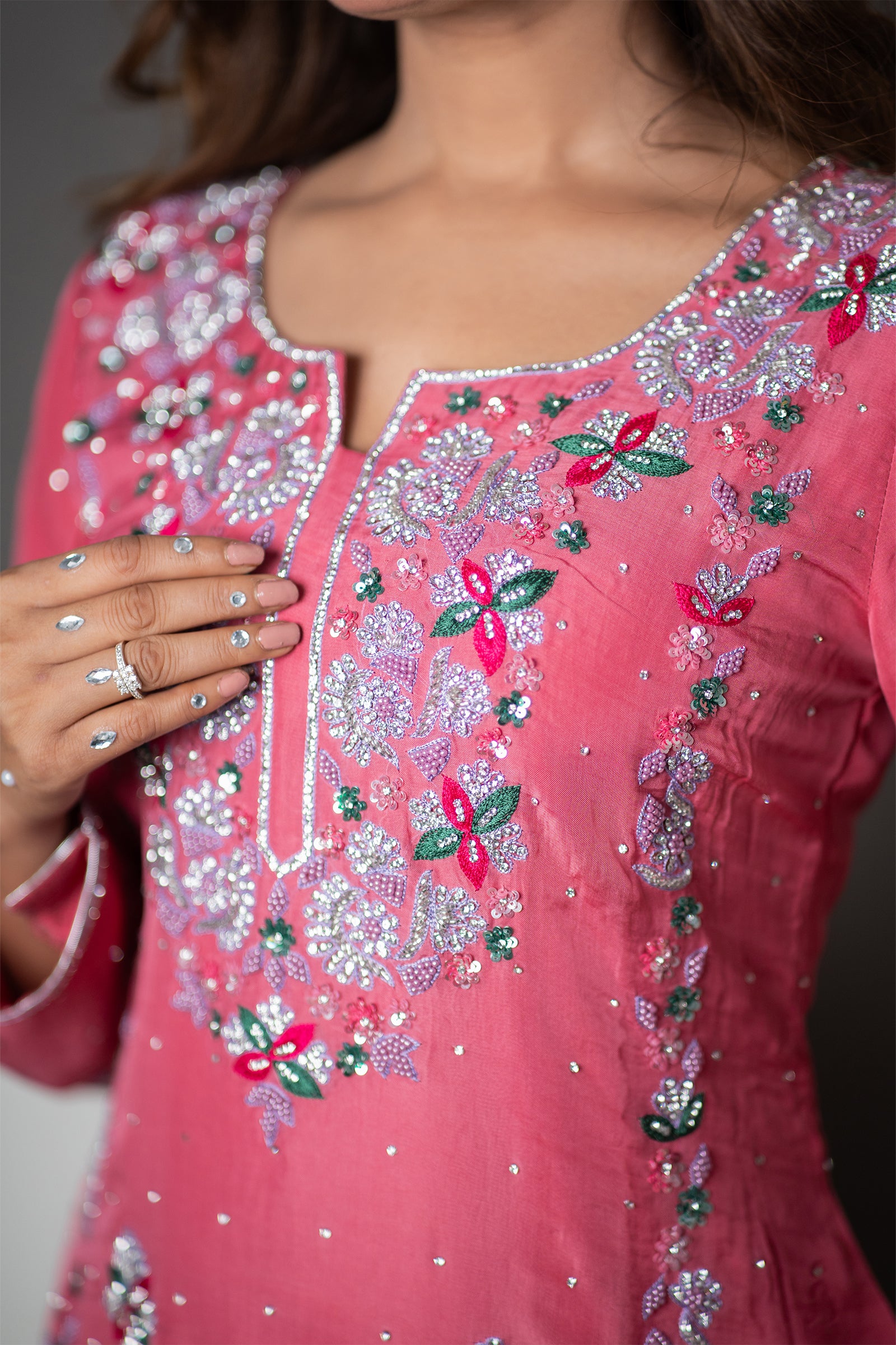 PinkGeorgetteKurtaSet_0003