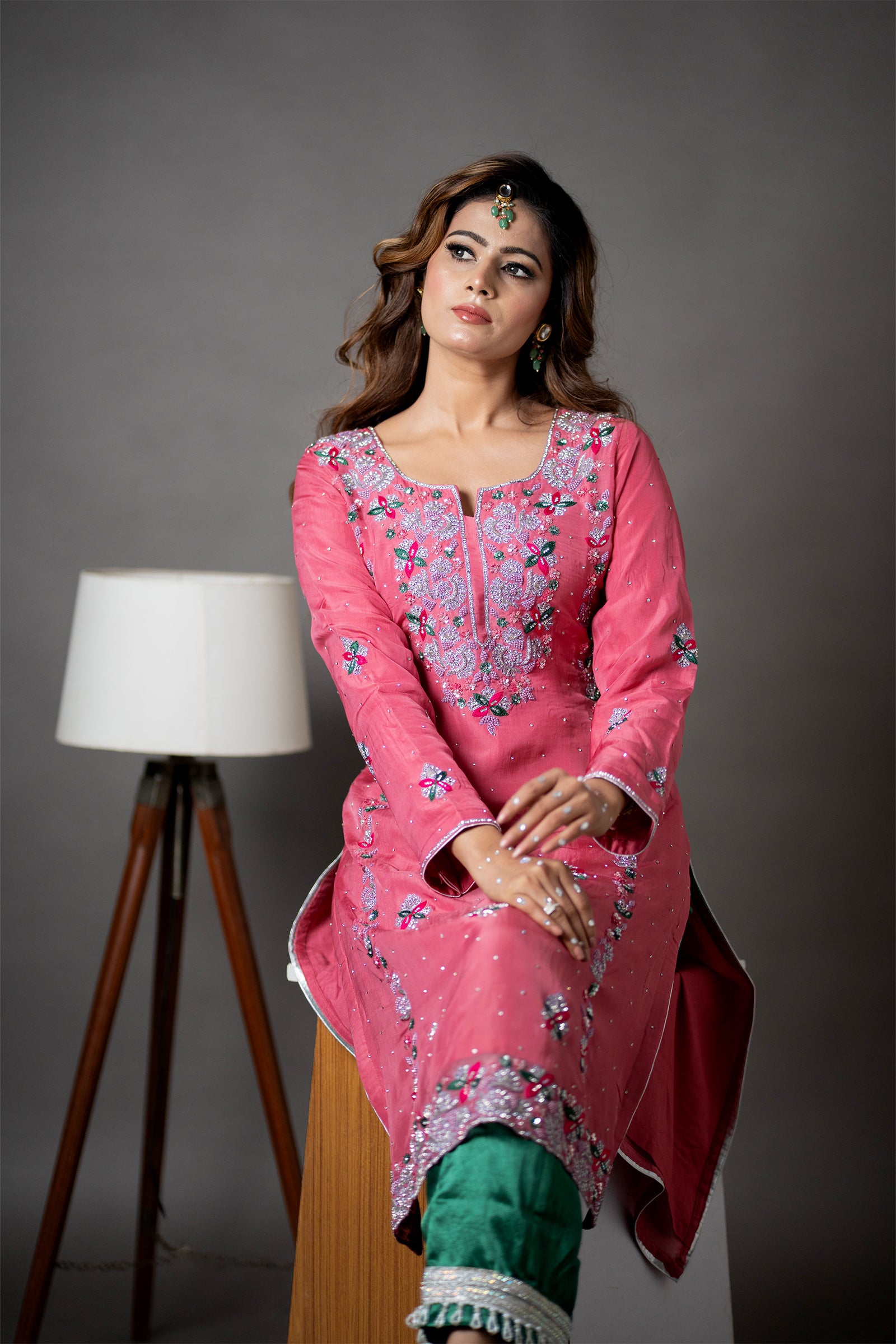 PinkGeorgetteKurtaSet_0005