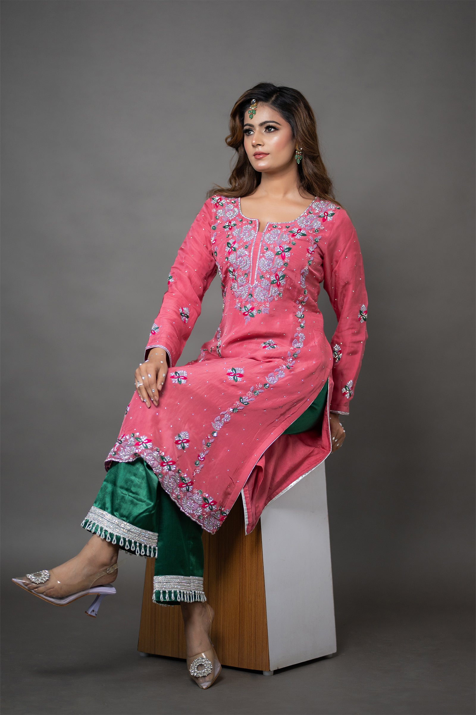 PinkGeorgetteKurtaSet_0006