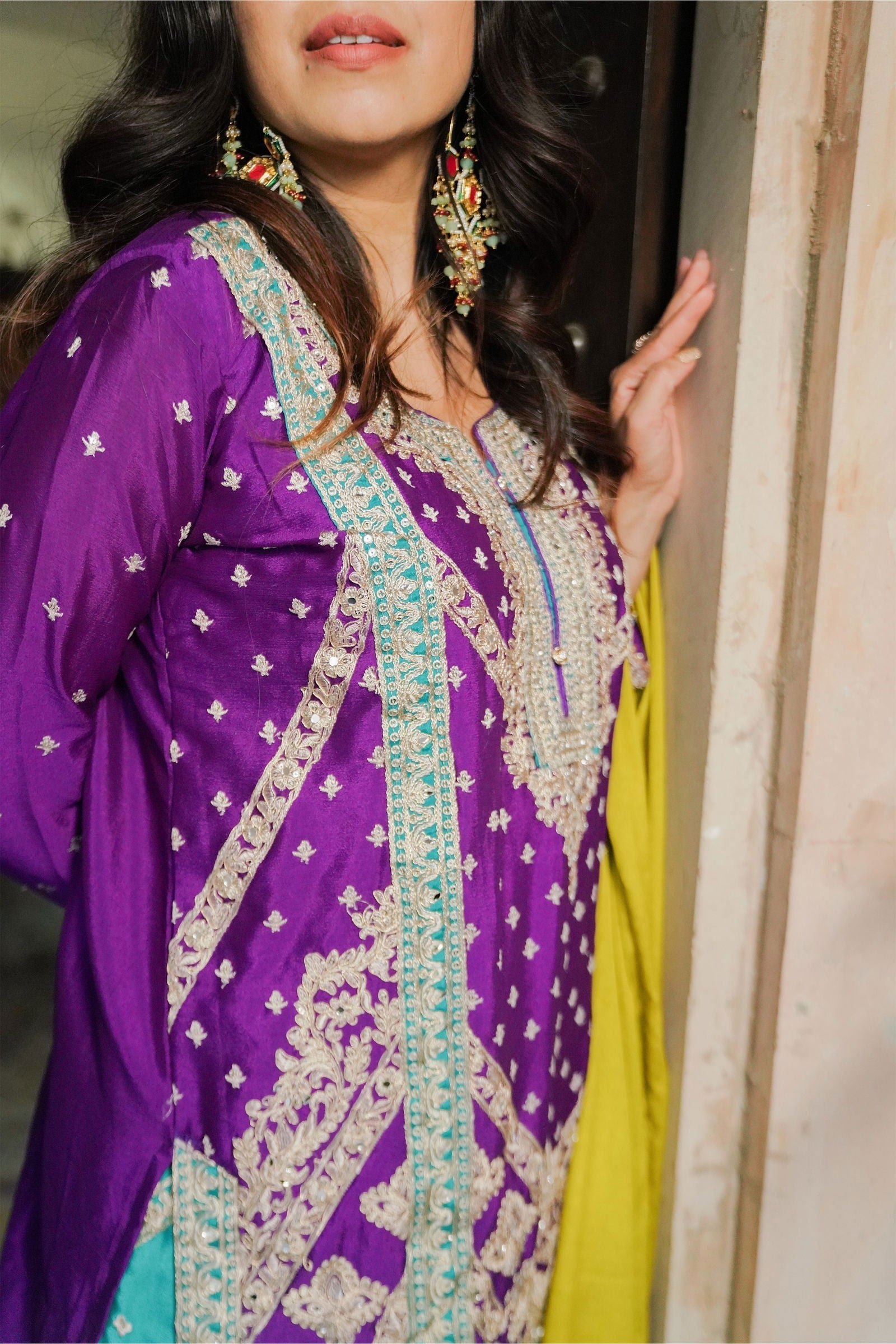 Purple Georgette Embroidered  Suit - Mayrake.in