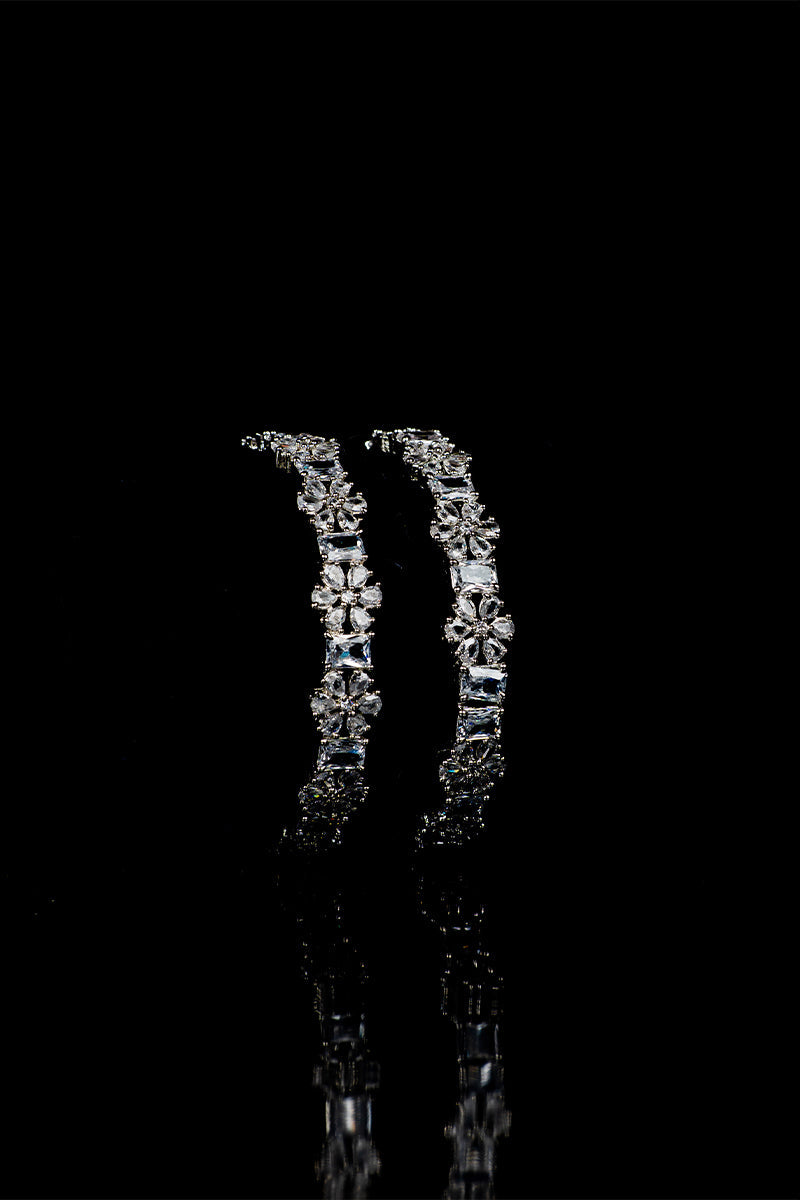 Sparkling AD Bangles with Shimmering Stones – Set of Four - Mayrake