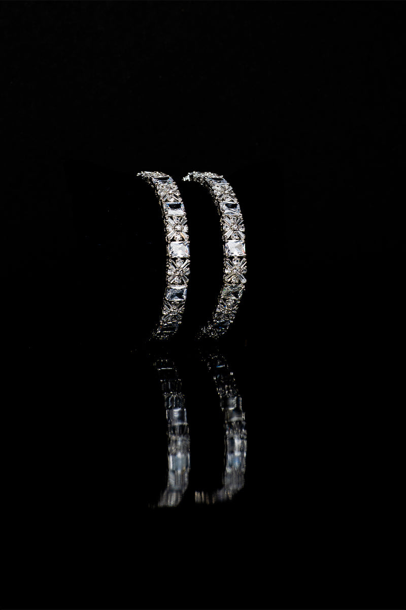 Sparkling AD Bangles with Shimmering Stones – Set of Two - Mayrake