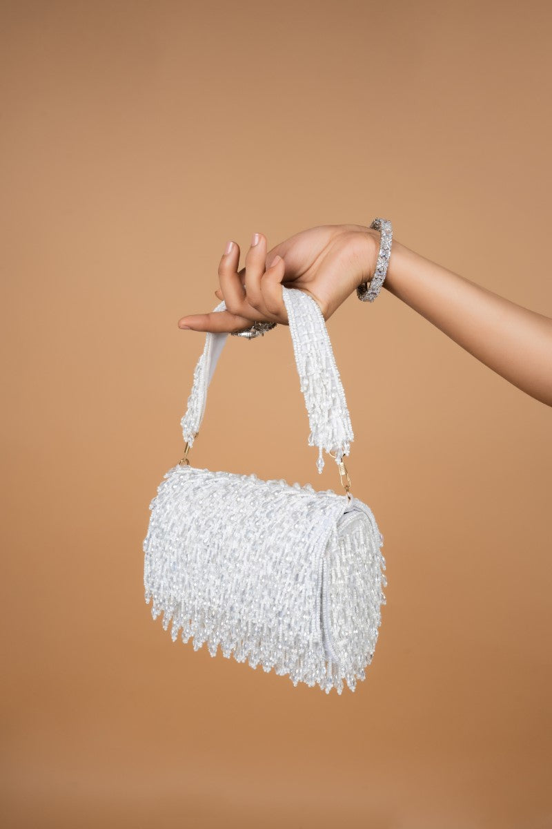 Maroon Red Clutch with Tassels and Beads