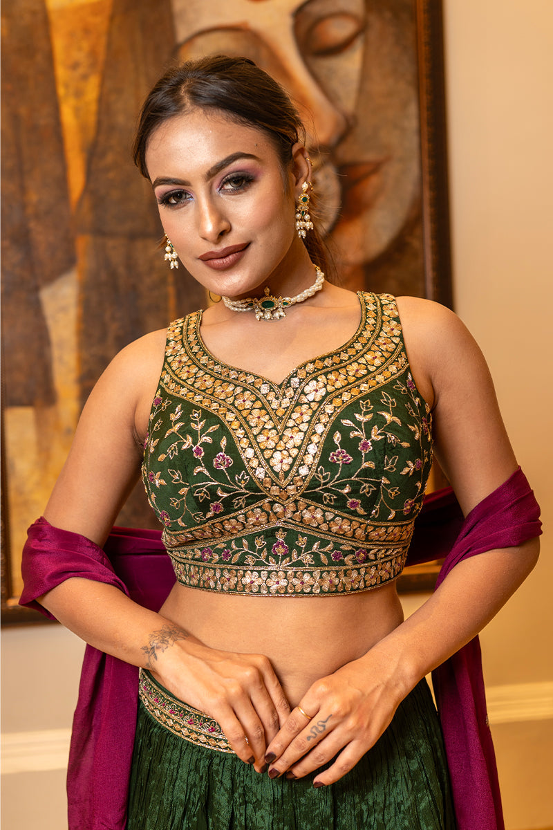 Pearl Emerald Kundan Stone Choker Jewellery
